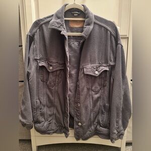 Topshop Gray Corduroy Jacket